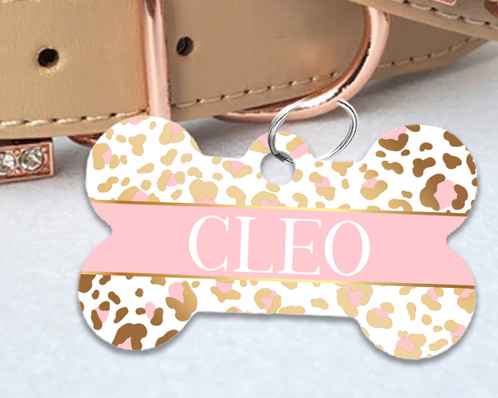 Pet ID Tag | Baby Pink Cheetah