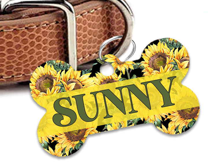 Pet ID Tag | Rustic Sunflower