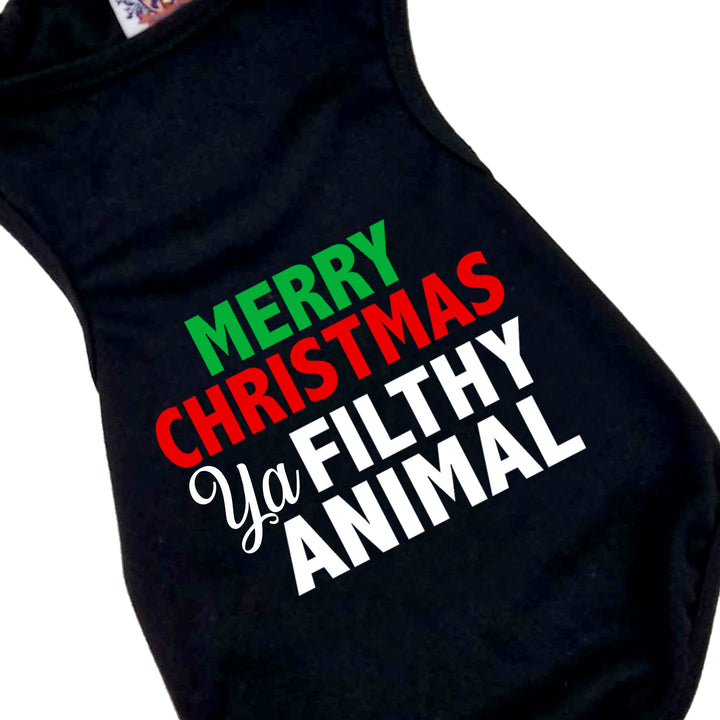 Holiday Dog Shirt | Merry Christmas Ya Filthy Animal