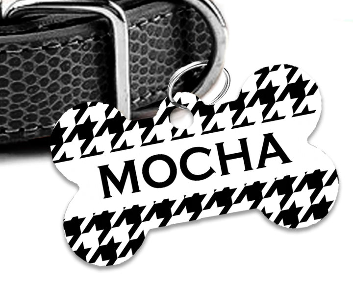 Pet ID Tag | The Classic Houndstooth