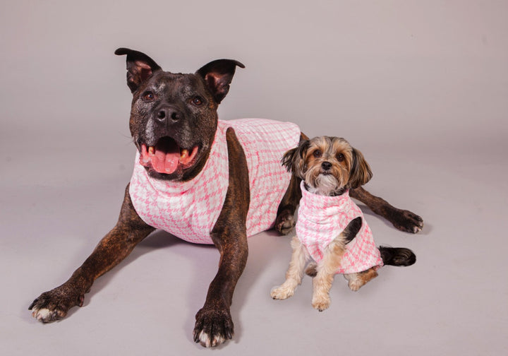 Snuggly Fleece | Pink Houndstooth